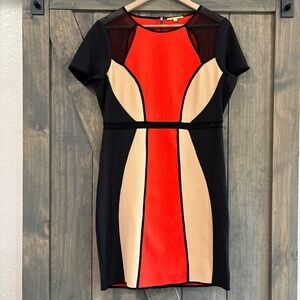 Gianni‎ Bini Women’s Sz Large Color Block Career Dress Flattering Sheath